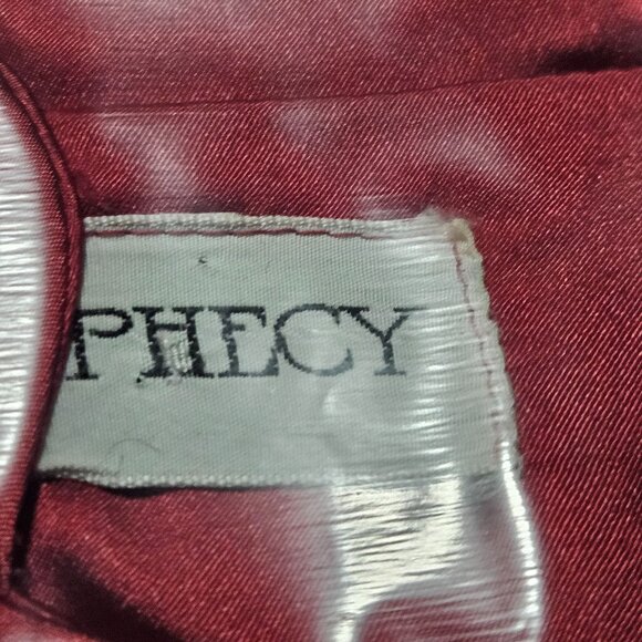 Prophecy Women’s Red Satin Blouse XL Quiet Luxury, Fall Layers, Dark Academia - Picture 9 of 9